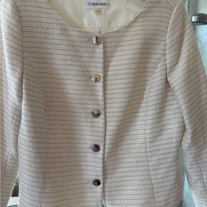 Calvin Klein Women's Textured Cream Blazer